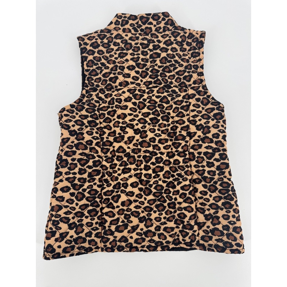 I.N. Girl Leopard Print Quilted Puffer Jacket Vest Size 6 - Picture 2 of 8
